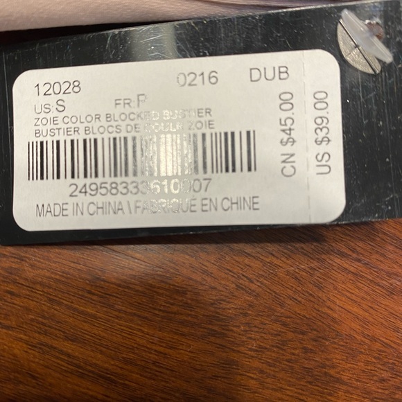 NWT Bebe Zoie Color Blocked Bustier - Picture 3 of 6